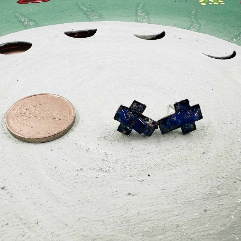 Orgonite earrings (crosses) for health