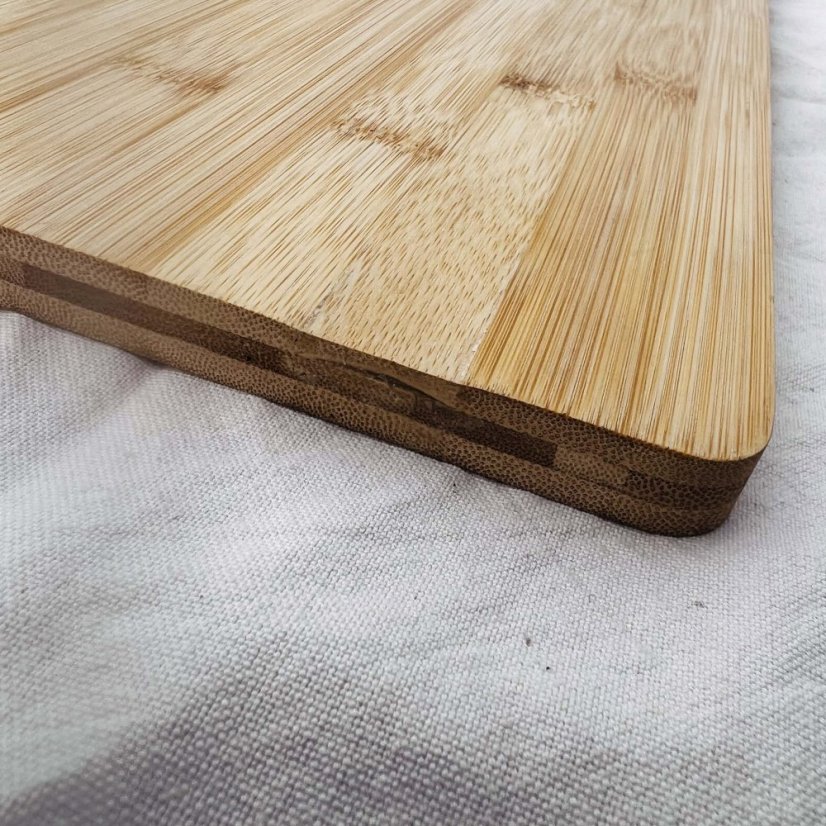 Kulaté akáciové prkénko s rukojetí - Lotosový květ 2