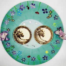 Dřevěné podtácky s drakem