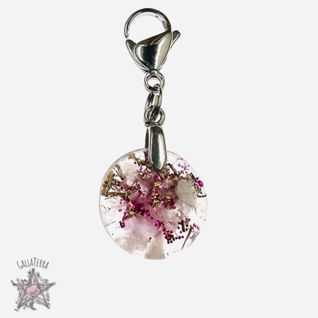 Orgonite pet jewellery - rock crystal, nephrite - gentle protection & calm