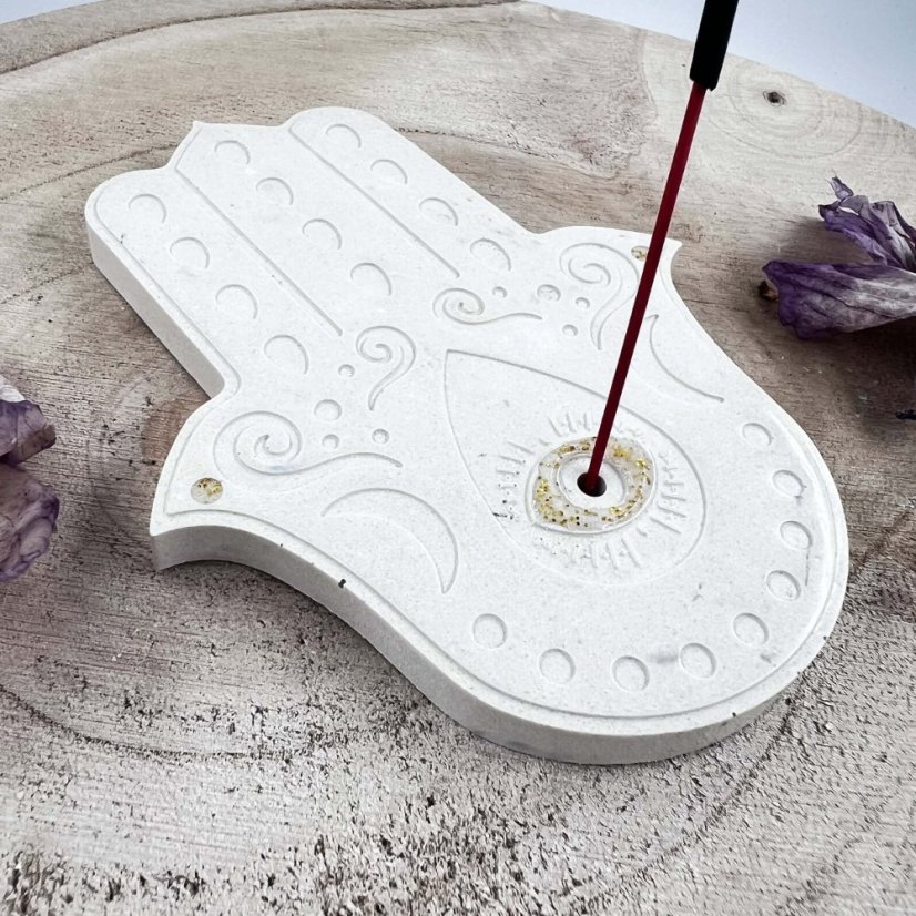 Podložka pod vonné tyčinky - ruka Fatimy - pro ochranu, štěstí a harmonii