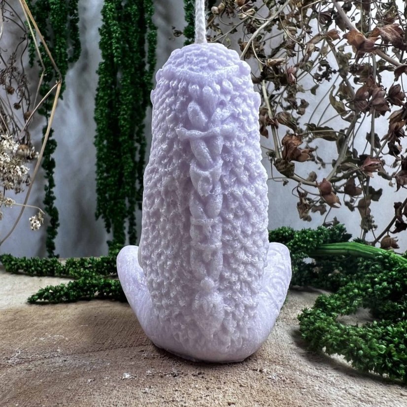 Přírodní rituální svíce Gaia - bohyně Zěmě - fialová