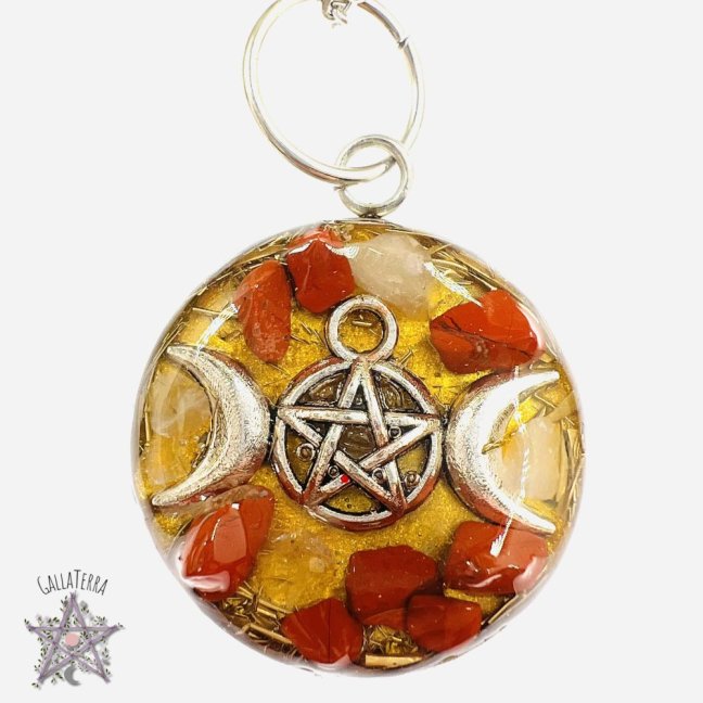 Orgonite necklace - pentagram - strength, protection, balance