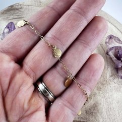 Řetízek z oceli - zlatý s placičkami