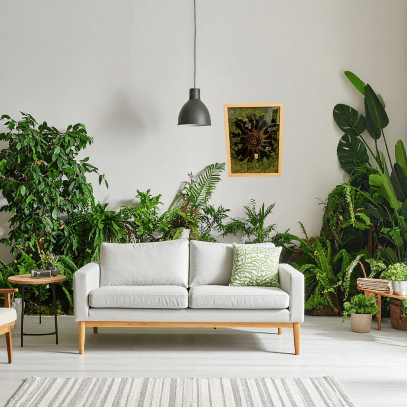 Mechový obraz s magickými symboly - Sluneční spirála