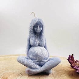 Přírodní rituální svíce Gaia - bohyně Zěmě - modrá