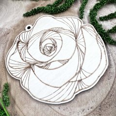Original wooden colouring piece / decoration - rose