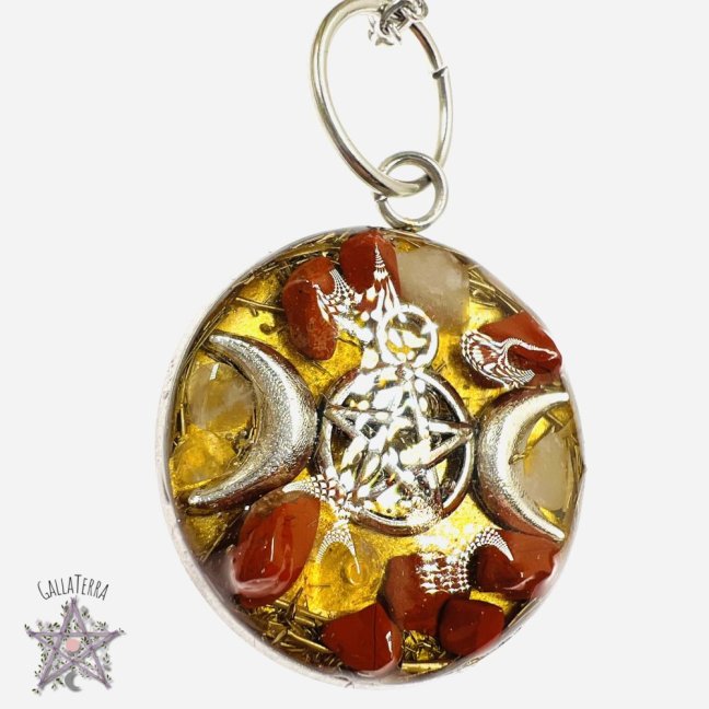 Orgonite necklace - pentagram - strength, protection, balance