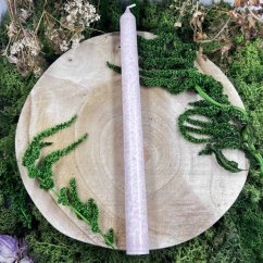 Přírodní rituální svíce dlouhá - něžně fialová - zklidnění, intuice, transformace