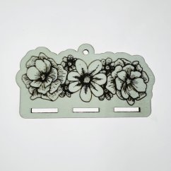 Autorský dřevěný sponkovník - květiny