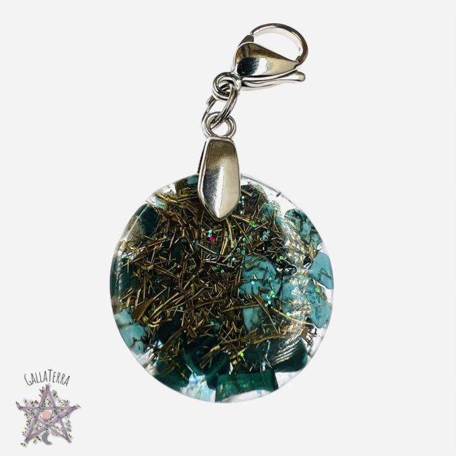 Orgonite jewelry for a pet - malachite, turquoise - protection & peace