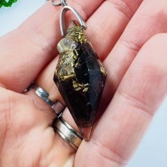 Orgonitové kyvadlo - český granát, fluorit - život & ochrana
