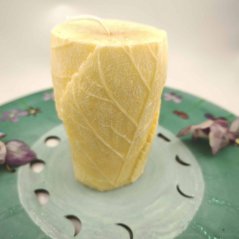 Large natural yellow candle for chakra harmonisation - solar plexus (Manipura)