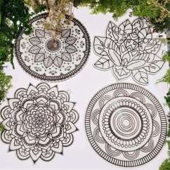 Magická sada: 4 dřevěné mandalové omalovánky