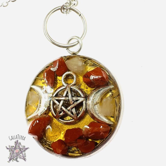 Orgonite necklace - pentagram - strength, protection, balance