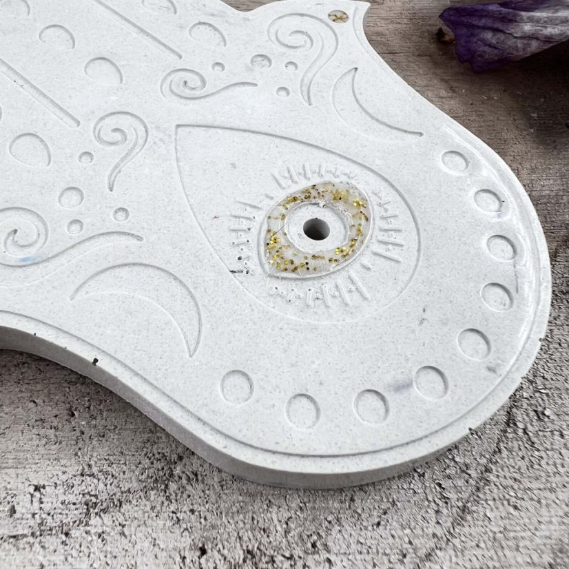 Podložka pod vonné tyčinky - ruka Fatimy - pro ochranu, štěstí a harmonii