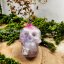 Orgonite skull / kunzite necklace - for love, self-love and emotional balance