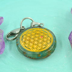 Orgonitový amulet / přívěsek / talisman pro mazlíčka s květem života pro ochranu a klid
