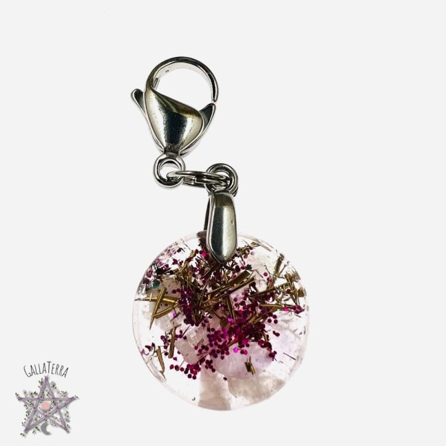 Orgonite pet jewellery - rock crystal, nephrite - gentle protection & calm