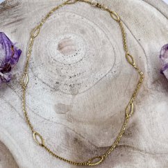 Řetízek z oceli - zlatý s placičkami