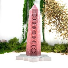 Přírodní rituální svíce - tmavě růžová - práce se srdcem & přijetí