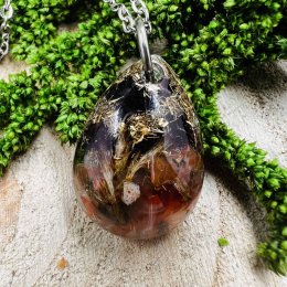 Orgonitový šperk / talisman s červeným achátem pro radost, ochranu a vitalitu