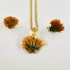 Jewellery set with real dandelions