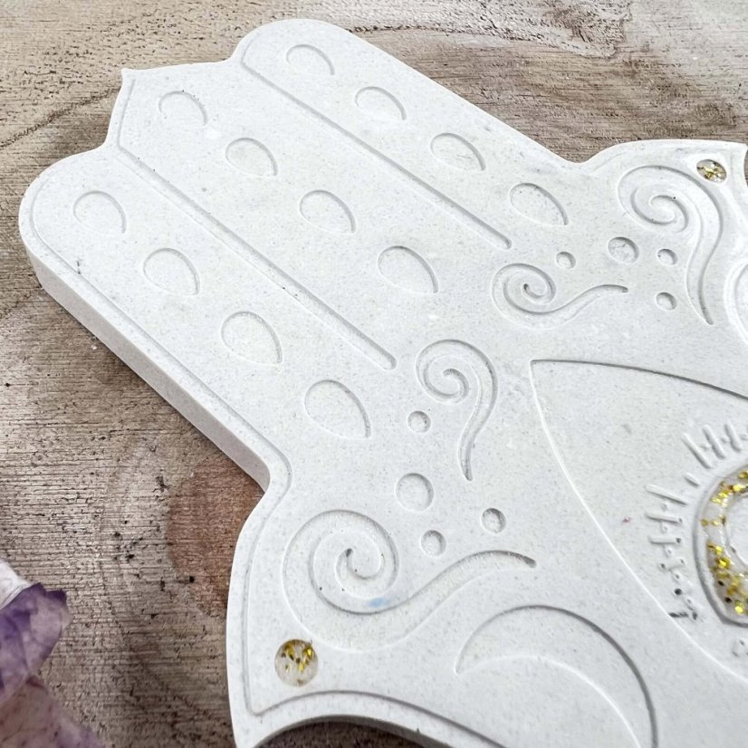 Podložka pod vonné tyčinky - ruka Fatimy - pro ochranu, štěstí a harmonii