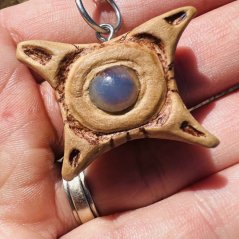 Wooden hand-carved jewelry - Guardian of Balance