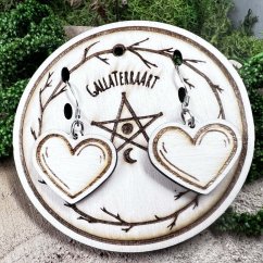 Autorské dřevěné náušnice - Srdce Autorské dřevěné náušnice - Srdce