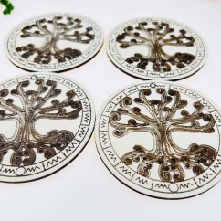 Dřevěný podtácek - strom života - autorský motiv