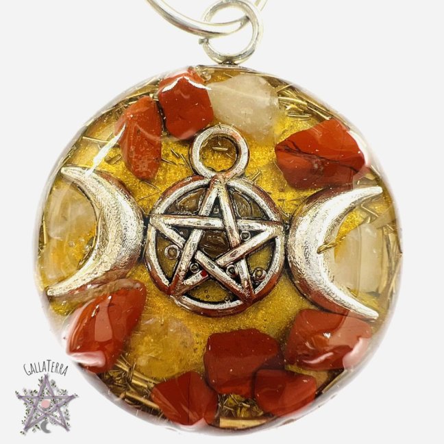 Orgonite necklace - pentagram - strength, protection, balance