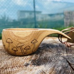 Ručně vypalovaná kuksa - Kouzelné houby - 120ml