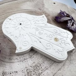 Podložka pod vonné tyčinky - ruka Fatimy - pro ochranu, štěstí a harmonii Podložka pod vonné tyčinky - ruka Fatimy - pro ochranu, štěstí a harmonii