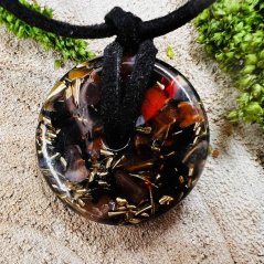 Orgonitový šperk / amulet / talisman s červeným achátem - unisex - pro vitalitu a vnitřní sílu