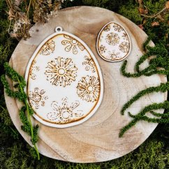 Autorská dekorace - Vejce - velké s květy