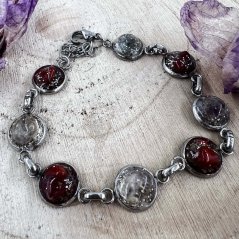 Orgonite bracelet - jasper, fluorite - for courage and vitality