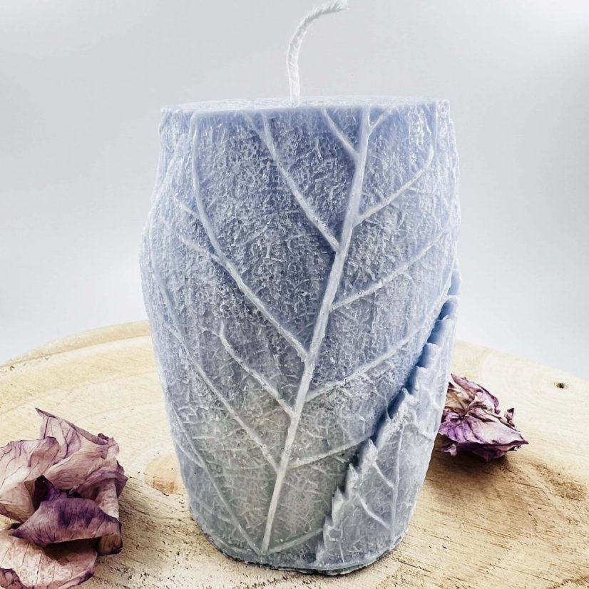 Velká modrá přírodní svíce pro harmonizaci krční čakry