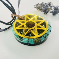 Orgonite amulet - sun pendant for connection with the heavens and healing