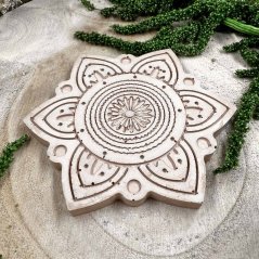 Magická podložka pod svíčku -  mandala pro harmonii - terracota