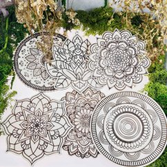 Magická sada: 6 dřevěných mandalových omalovánek