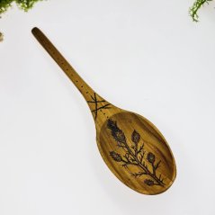 Wooden spoon - thistle - large
