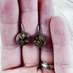 Orgonitové náušnice s tygřím okem pro sbejistotu, koncetraci a stabilitu