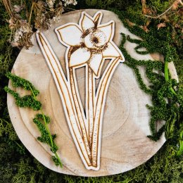Autorská dřevěná květina - Narcis