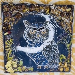 Energetický minerální obraz - Sova pro duchovní vedení