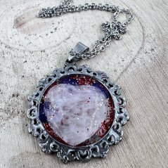 Handcrafted artisan jewelry with a crystal heart for pure love and wonderful energy