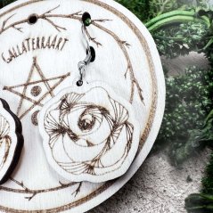 Autorské dřevěné náušnice - Růže