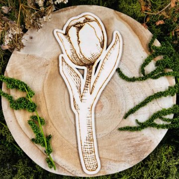 Autorská dřevěná květina - Tulipán