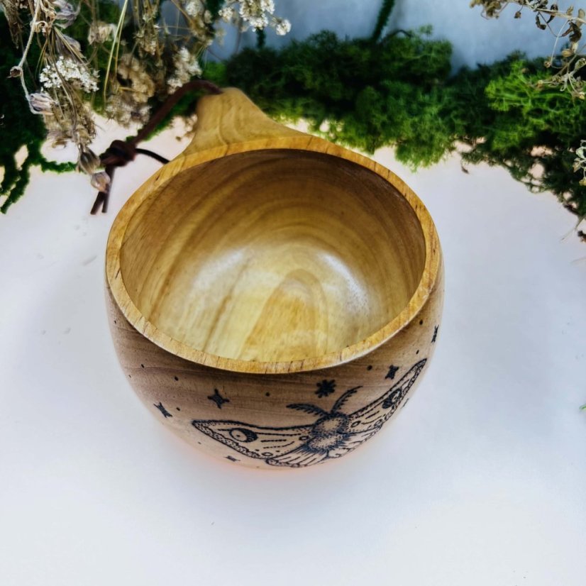 Bambusová kuksa – můra & hvězdy - velká