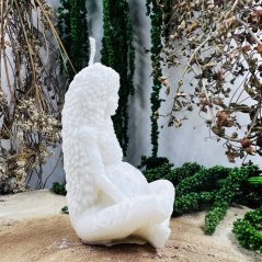 Přírodní rituální svíce Gaia - bohyně Zěmě - bílá